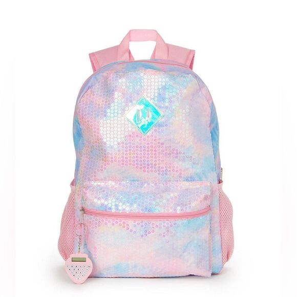 Little and Big Girls Sequined Tie Dye Backpack, 6 Piece Set - Picture 2 of 8
